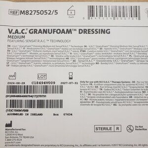 KCI V.A.C. Granufoam Dressing Kit, M8275052/5, Medium-Box of 5-EXP. 07/2027